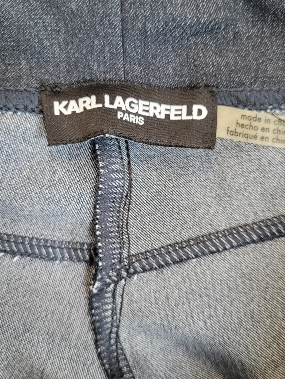 KARL LAGERFELD Woman's Dark Blue Denim Pull On Jeggings Stretchy 6/8 - Picture 2 of 6